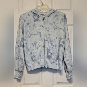 Abercrombie kids tie dye zipper hoodie lite blue size 15/16 unisex